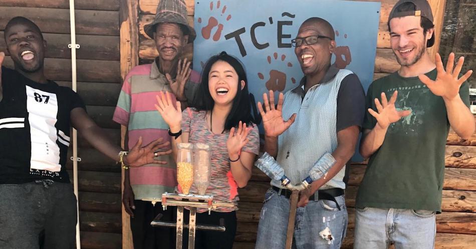 Stephanie Lew, environmental science and management alumna and former Blum Center Fellow, working on an agricultural design project in Botswana. Courtesy of Stephanie Lew