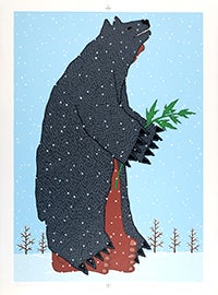 Bear Dancer, 1979, Serigraph, Harry Fonseca. (Courtesy of the Gorman Museum of Native American Art)