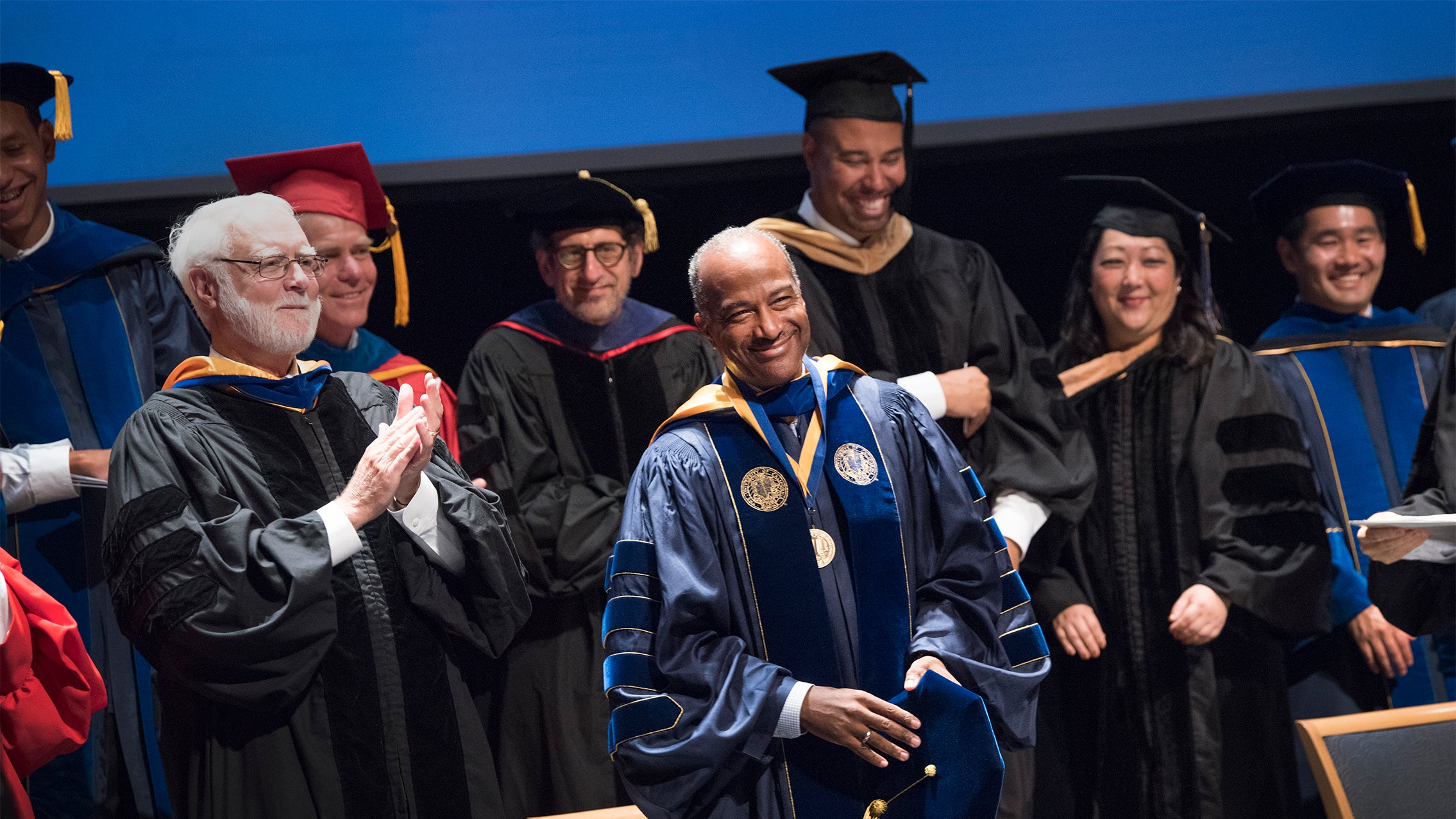 Gary S. May at his investiture, becoming the seventh chancellor of UC Davis, October 2017.