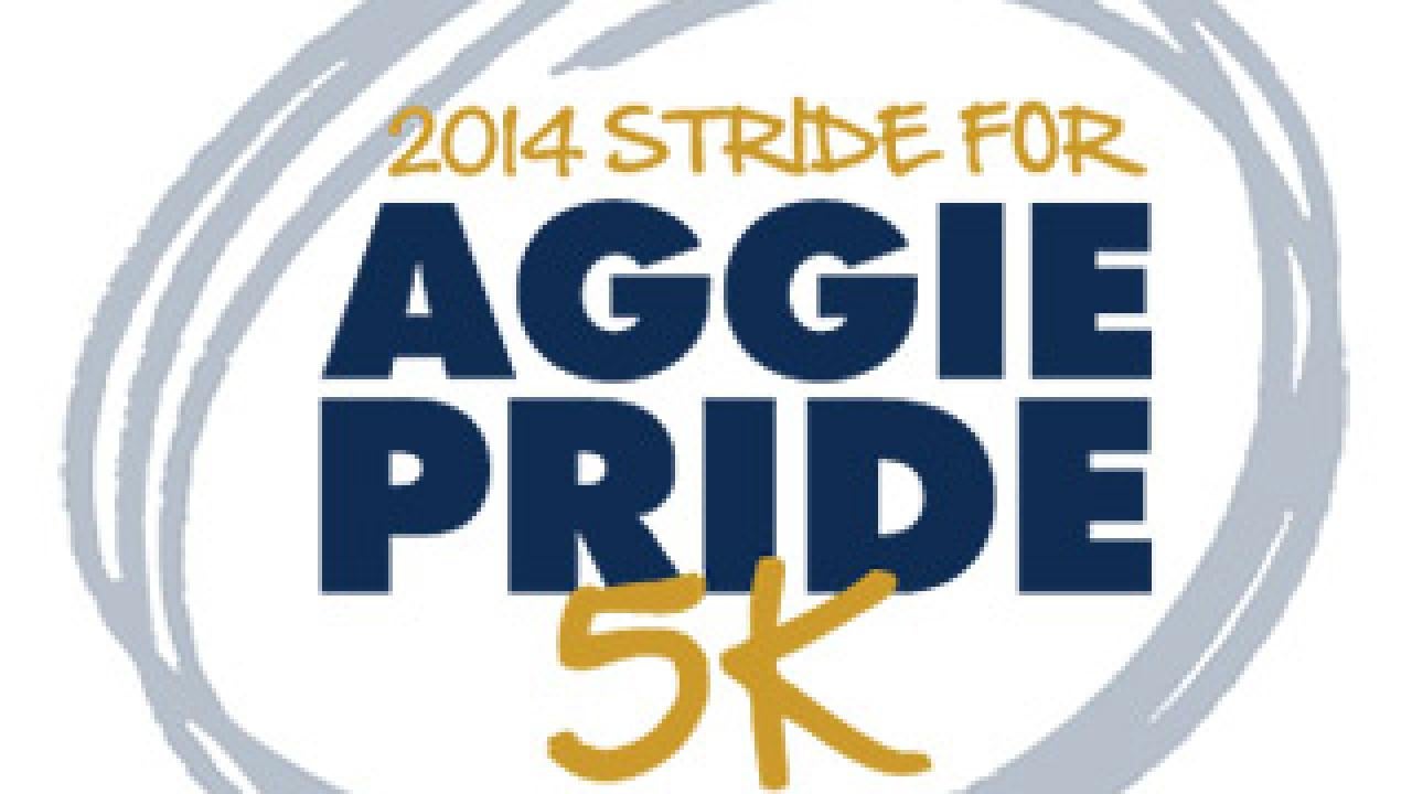 Logo that says 2014 Stride for Aggie Pride 5K