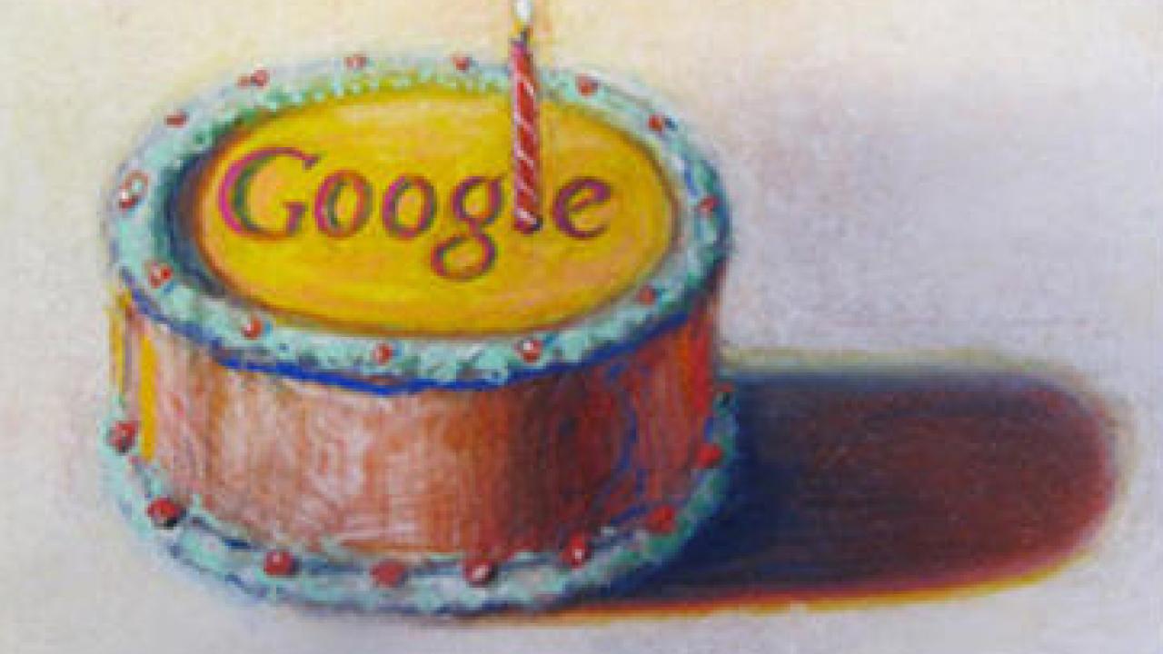 Photo: Wayne Thiebaud's Google birthday cake