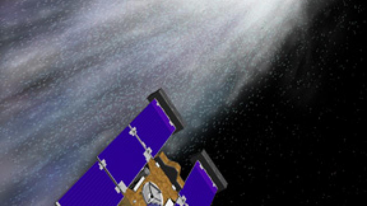 NASA rendering of Stardust&rsquo;s encounter with comet.