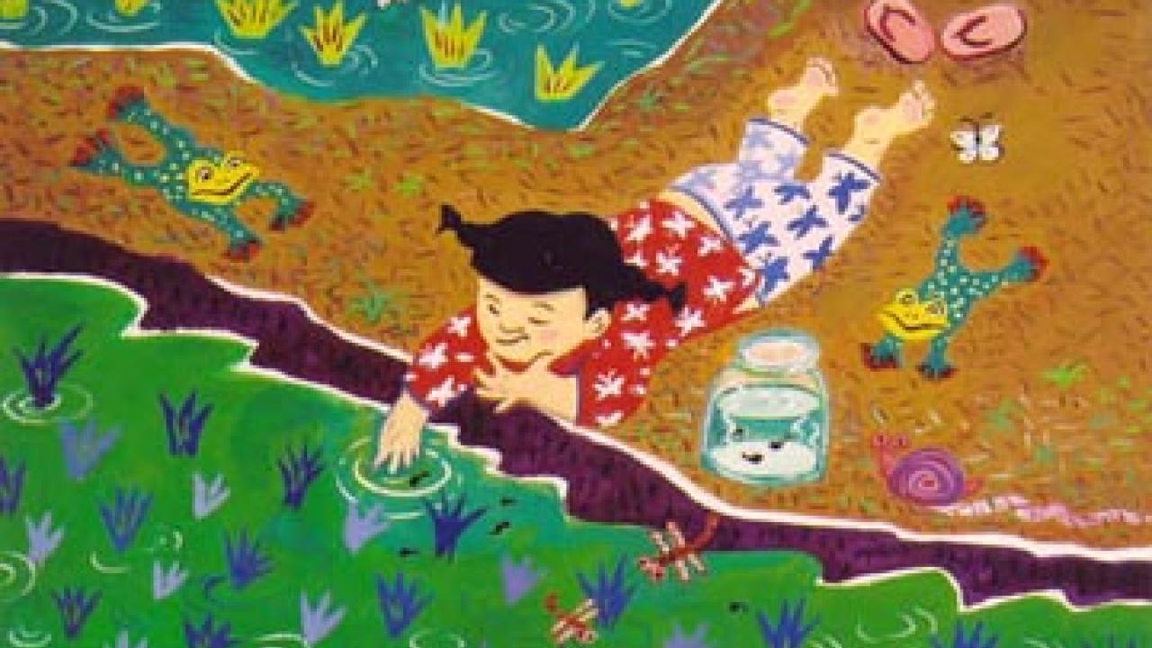 One of Yang's illustrations from her book Hannah Is My Name (2004). 