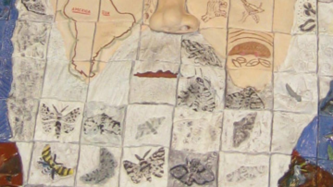 The Face of Darwin ceramic mosaic
