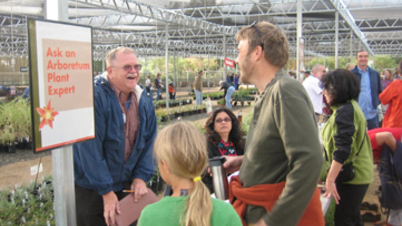 Warren Roberts at an arboretum plant sale