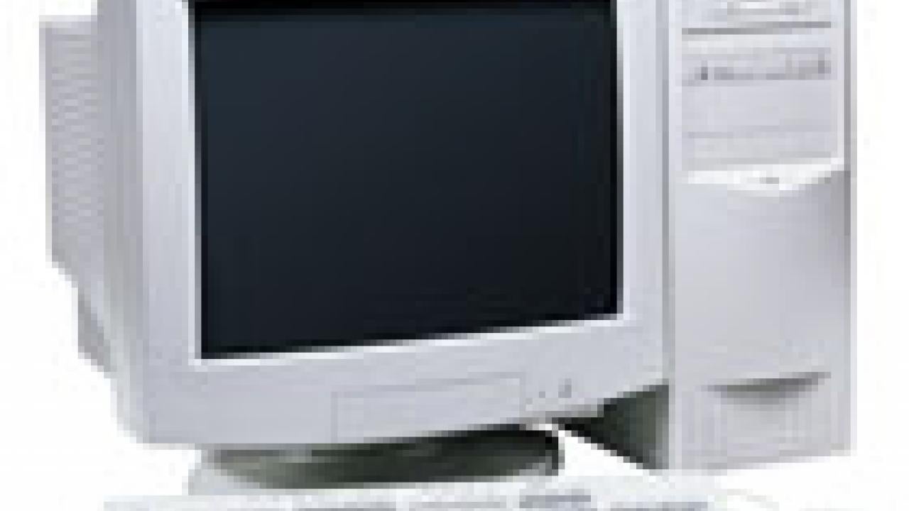 picture of computer with tower, monitor, keyboard and mouse