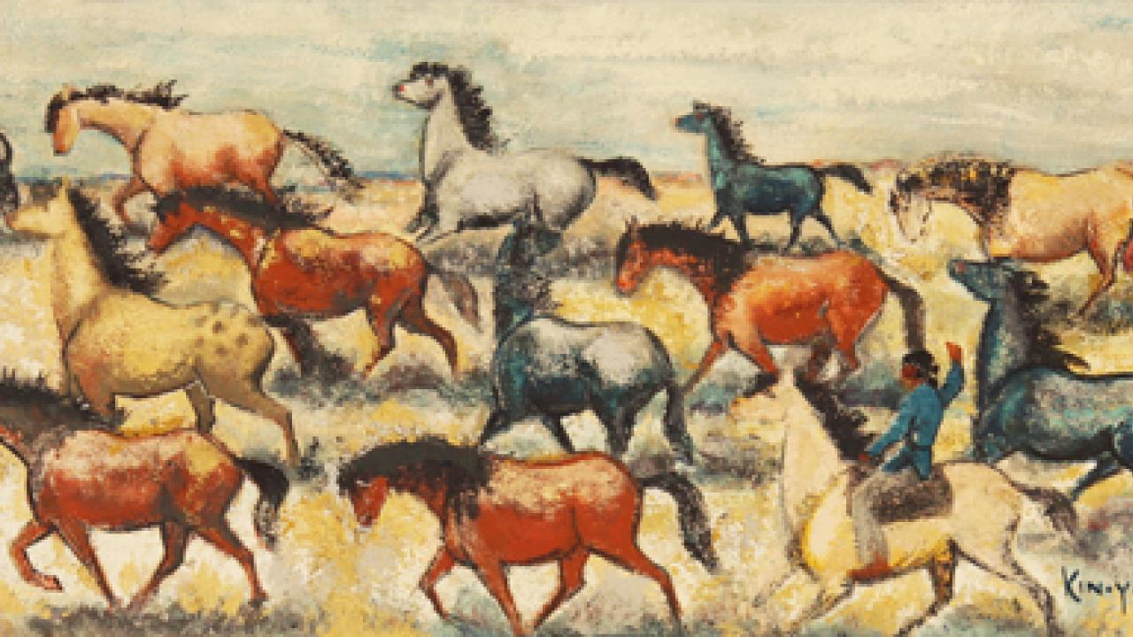 Photo: A 1960 Carl Nelson Gorman painting, a herd of horses