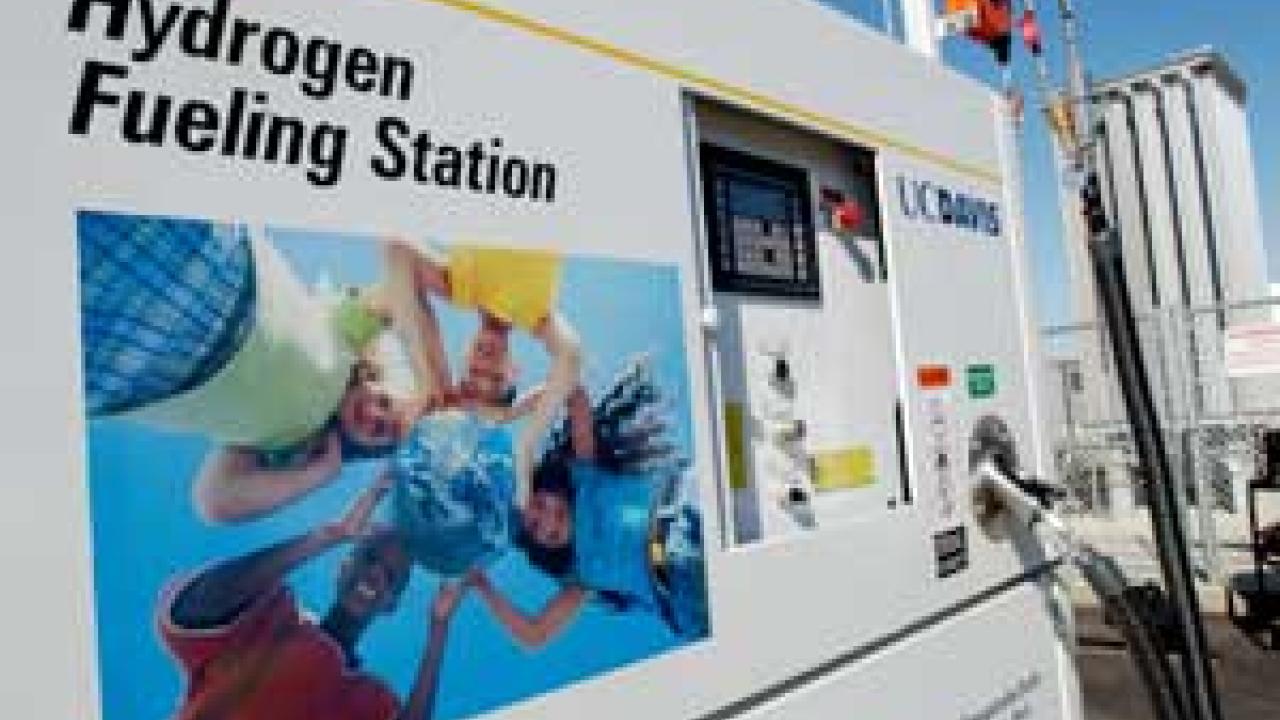 Photo: Hydrogen fueling station with photo on side