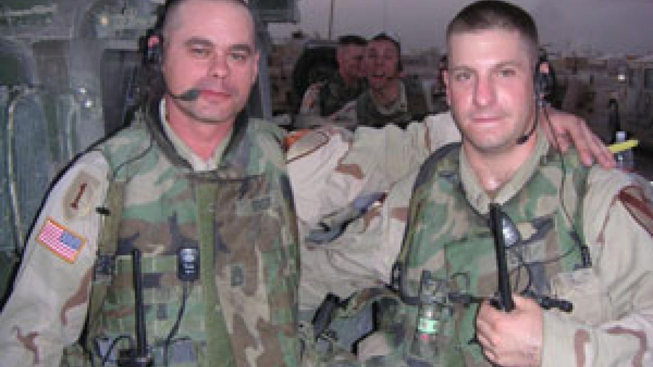 Capt. Carson Spear, right, shown in Iraq with Sgt. Don Brister, credits much of his leadership skills to mentorship he received at UC Davis.