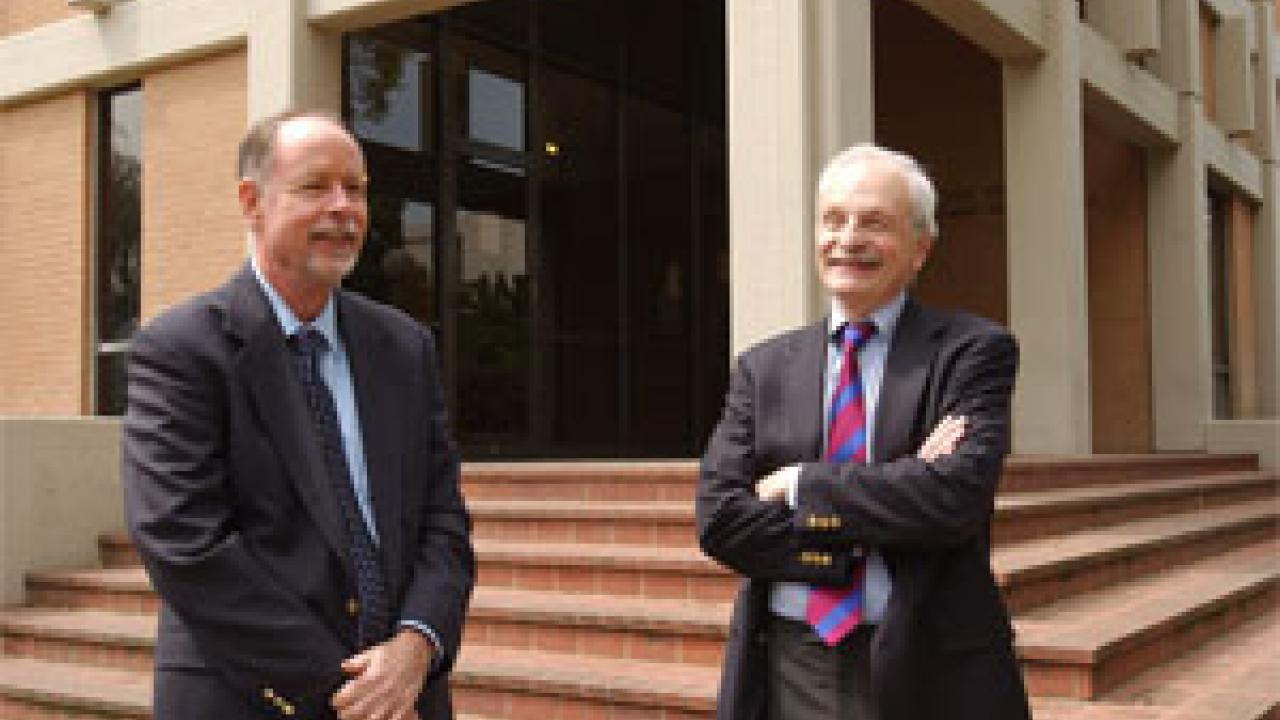  &ldquo;It&rsquo;s a chance to make the world better and to translate your ideas into action,&rdquo; says Joel Dobris, right, of his work with the American Law Institute. He and fellow law professor Robert Hillman, left, have helped scrutinize proposed revi