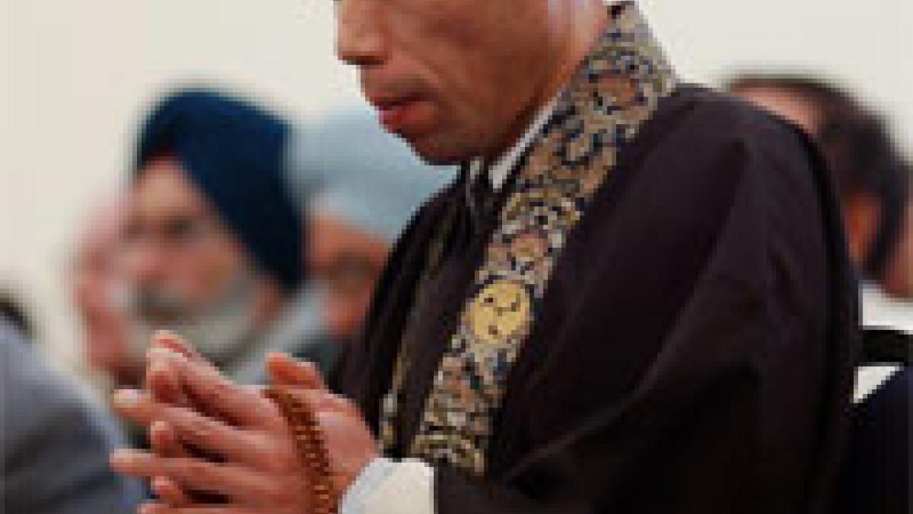 The Rev. Seicho Asahi, of the Northern California Koyasan Temple in Sacramento, served as a representative of the Buddist community for the service.                       