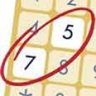 Graphic: Dialing pad with 7 and 5 circled