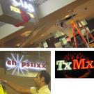 Photos: Construction work at the Ciao and Chopstixx food stations; the TxMx neon sign