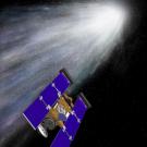 NASA rendering of Stardust&rsquo;s encounter with comet.