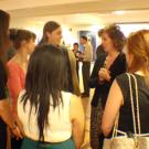 Photo: Chancellor Linda P.B. Katehi chats with UC Washington Center students during the April 16 reception at the Greek Embassy in Washington, D.C.