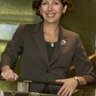Linda Katehi is pictured in the Siebel Center for Computer Science at the University of Illinois, Urbana-Champaign.