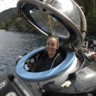 UC Davis graduate student Bekah Shepard piloted a Deepworker minisubmersible for research in Pavilion Lake, British Columbia, in June 2008.