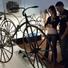 Emily Blake, a UC Davis alumna who lives in Davis, and Drew Tombleson of Woodland visit the California Bicycle Museum on Oct. 12.