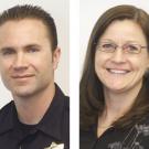 Photos (2): Maximiliano Thomas, officer of the year, and Angie Moreland, employee of the year