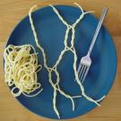 Spaghetti serves as DNA model.