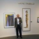 Photo: Wayne Thiebaud and some of his paintings at the California Museum