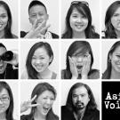 Collage: Photos of Asian Voices student performers and their teacher, Alex Luu, with the Asian Voices logo.