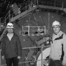 Physics professor John Conway, right, and his colleague associate professor Maxwell Chertok visit CERN near Geneva, where they are involved with the construction of the Large Hadron Collider.