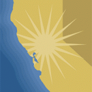 graphic image: state of California with eminating star from center