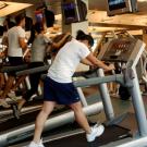 Men and women on treadmills: Going through the paces at the Activities and Recreation Center.