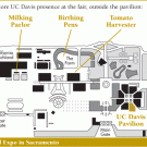 State fair map showing location of the UC Davis pavilion and other UC Davis exhibits
