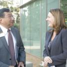 Winston Ko, dean of the Division of Mathematical and Physical Sciences, talks with California Assemblywoman Alyson Huber (D-El Dorado Hills) at the Nov. 5 dedication of the new Earth and Physical Sciences Building.