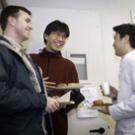Left to right: Matt Caldwell, a graduate student in the Institute of Transportation Studies, and Ray Tang and Hyung Chul Yoong, both graduate students in mechanical engineering, enjoy a donut-laden, coffee-indulgent conversation Feb. 9 in the So