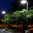Induction lighting, shown in a School of Veterinary Medicine parking lot, will reduce energy costs while providing adequate light at night.