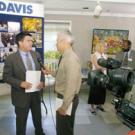 Paul Pfotenhauer interviews Enrique Lavernia for a NewsWatch spot on KVIE during Monday's press conference.