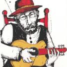 Graphic: Man playing guitar, a 2012 screenptint by Professor Emeritus Malaquias Montoya