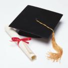 Photo: mortarboard and diploma