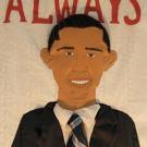 Quilt: Cloth portrait of Barak Obama