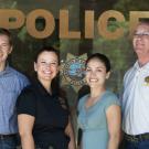 Photo: Police Department award recipients Nicolas Andrews, Detective Joanne Zekany, Gia Hellwig and Bob Lieske

