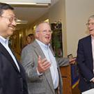 Wayne Rosing, senior vice president of Google, talks with dean Winston Ko and professor Tony Tyson, about the new fellowship.