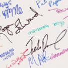 Photo: Signatures on beam, close-up