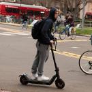 Bikes and scooters share the road