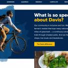 Screenshot of webpage about the city of Davis